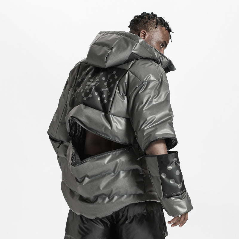 Techwear Style Warrior Padded Jackets With Multi-Pocket Design For men