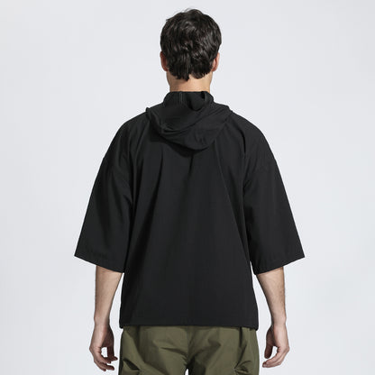 Patchwork panel Warrior Shirts With Multi-Pocket Design For men