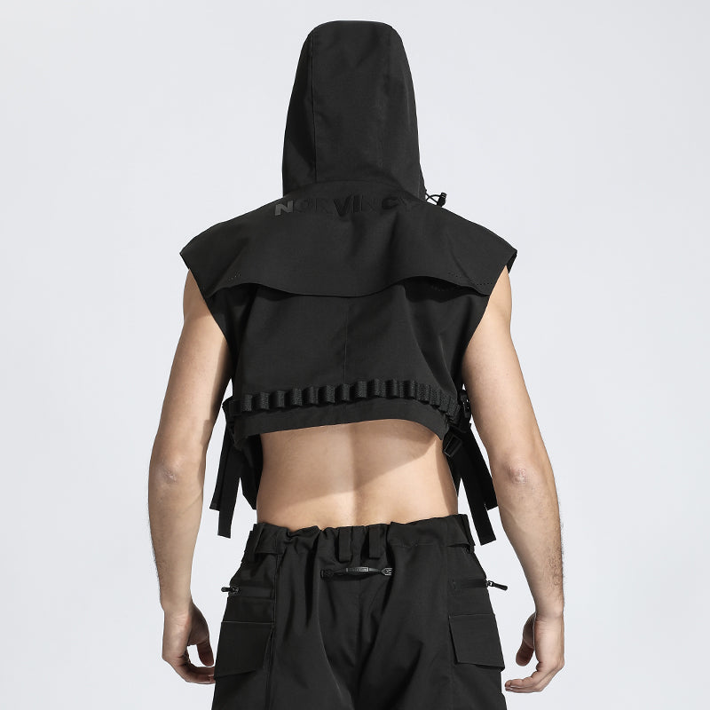 Patchwork panel Warrior Vests With Multi-Pocket Design For men