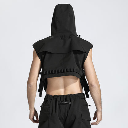 Patchwork panel Warrior Vests With Multi-Pocket Design For men