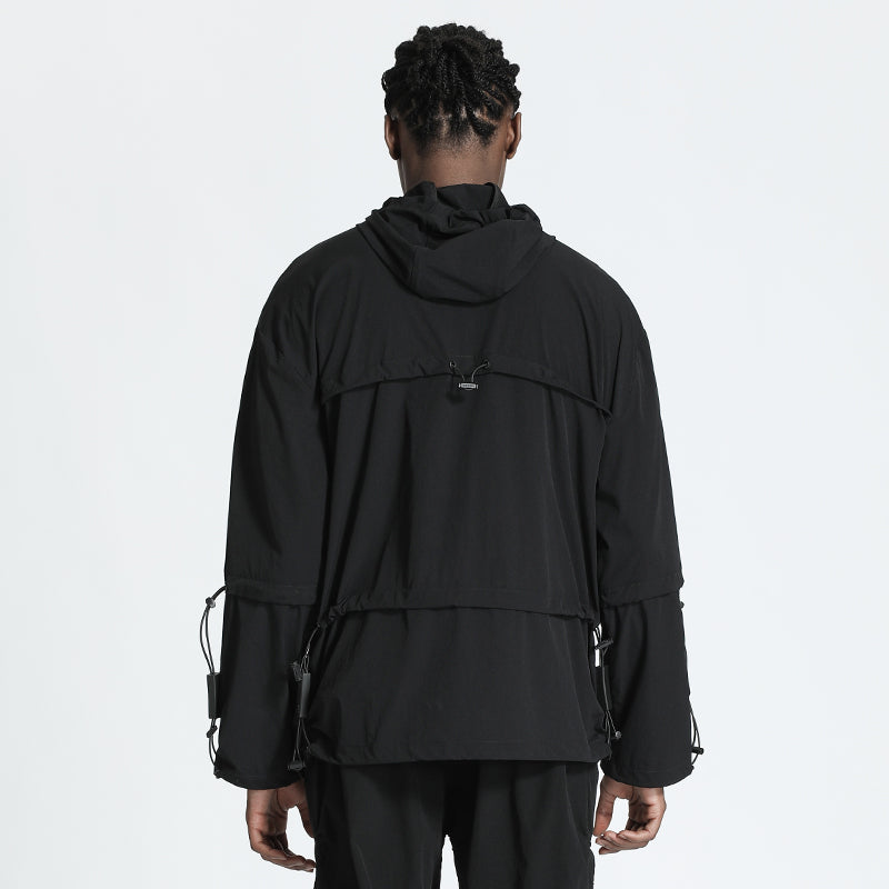 Cyberpunk Aesthetic Warrior Jackets With Adjustable Drawstring For men