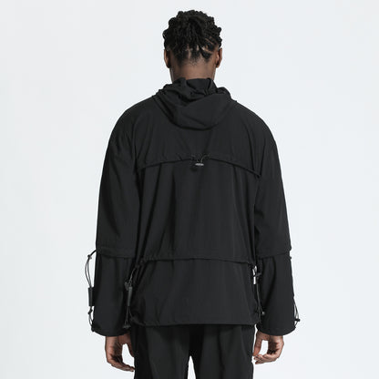 Cyberpunk Aesthetic Warrior Jackets With Adjustable Drawstring For men