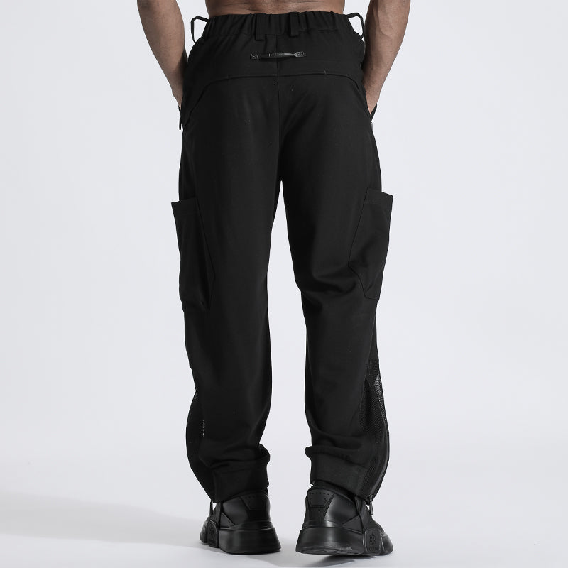 Patchwork panel Warrior joggers With Breathable Mesh For men