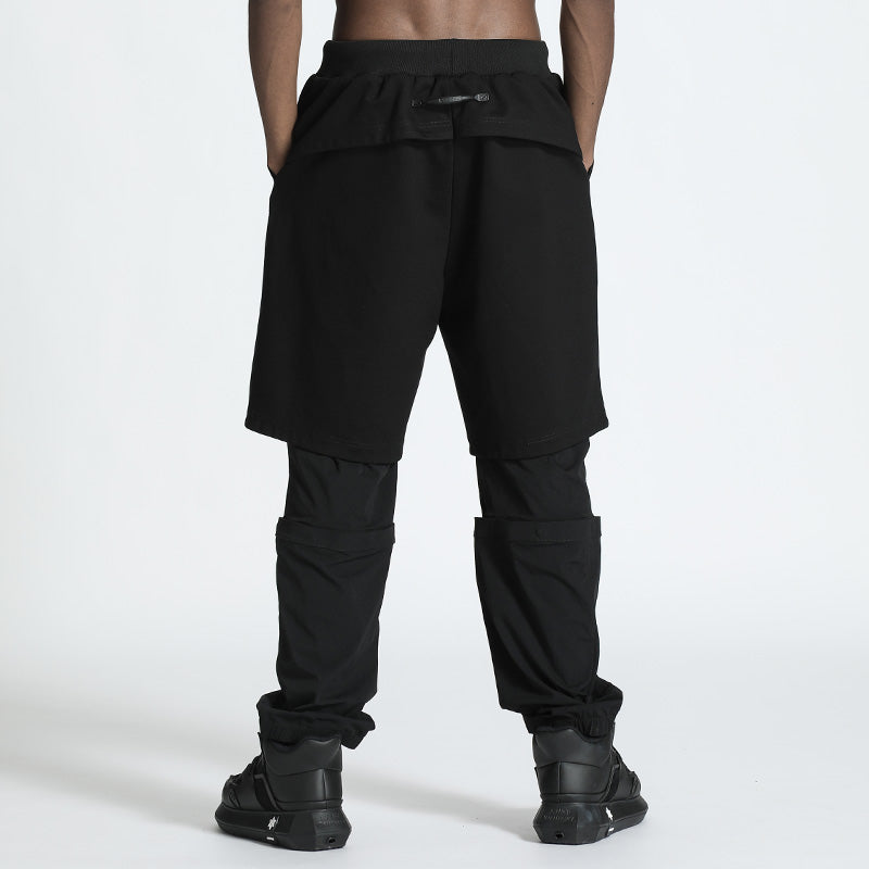 Patchwork panel Warrior Sweatpants With Elastic Waistband For men