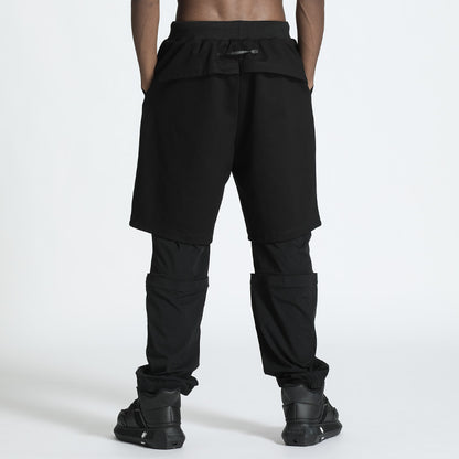 Patchwork panel Warrior Sweatpants With Elastic Waistband For men