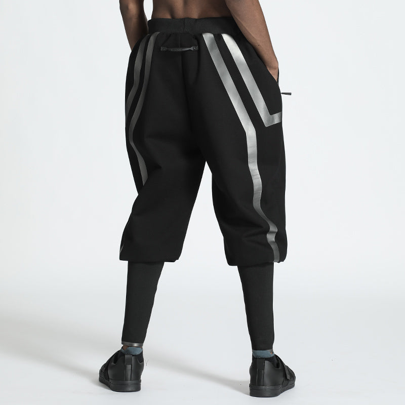 Techwear Style Warrior Sweatpants With Elastic Waistband For men