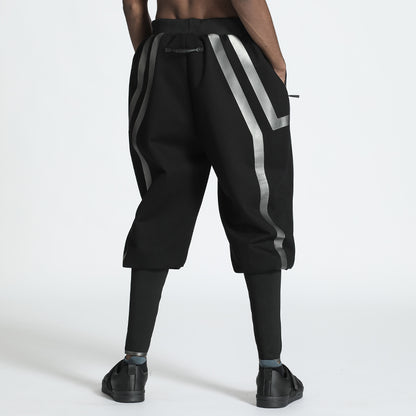 Techwear Style Warrior Sweatpants With Elastic Waistband For men