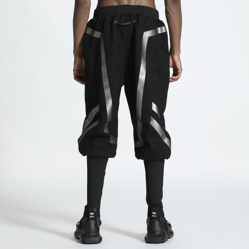Techwear Style Warrior Sweatpants With Elastic Waistband For men