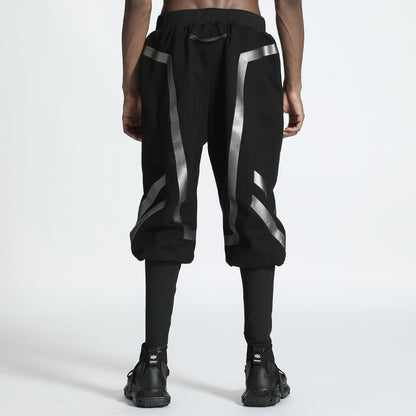 Techwear Style Warrior Sweatpants With Elastic Waistband For men