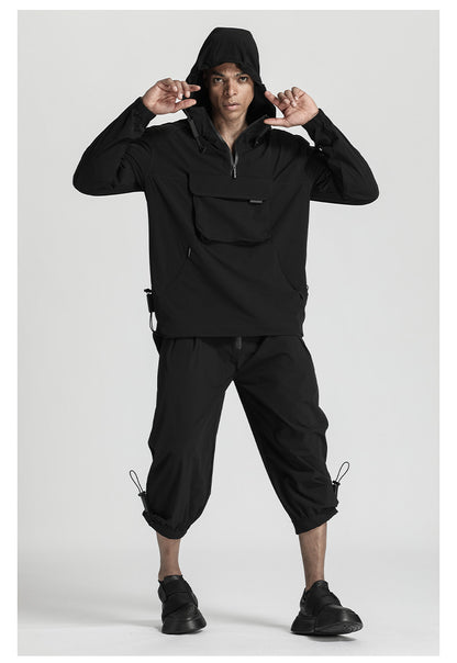 Techwear Style Warrior Jackets With Adjustable Drawstring For men
