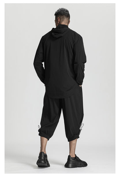 Techwear Style Warrior Jackets With Adjustable Drawstring For men