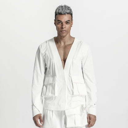 Futuristic Design Warrior Jackets With Magnetic Buckles For men