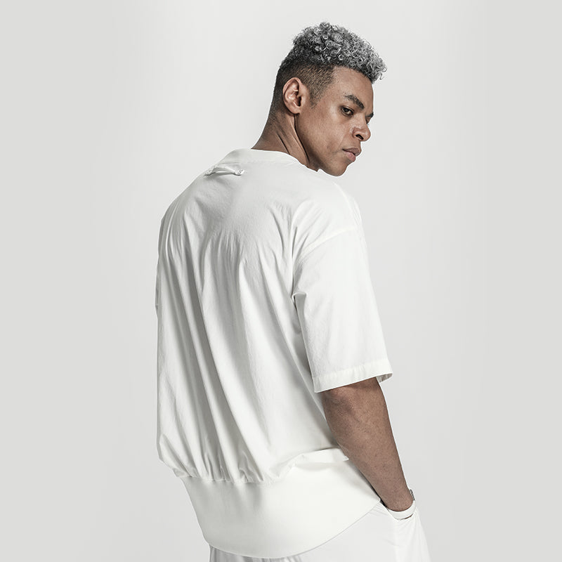 Patchwork panel Warrior T-Shirts With Ribbed Cuffs/Hem For men