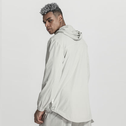 Techwear Style Warrior Jackets With Adjustable Drawstring For men