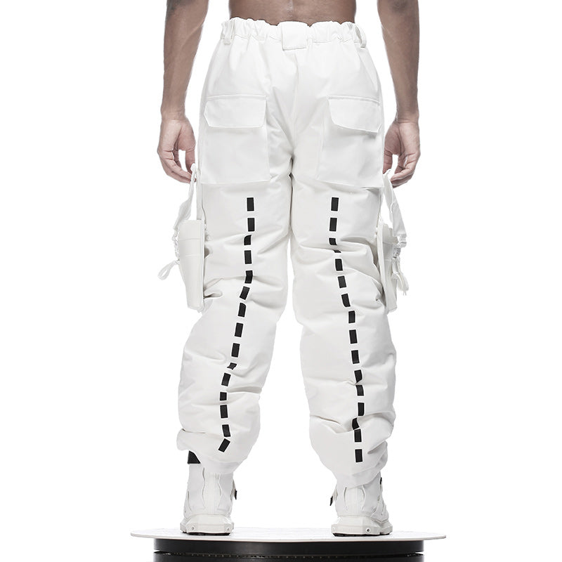 Loose/Relaxed Fit Warrior Down Pants With Multi-Pocket Design For men
