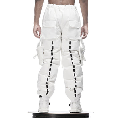Loose/Relaxed Fit Warrior Down Pants With Multi-Pocket Design For men
