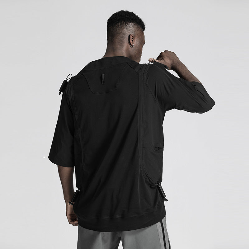 Patchwork panel Warrior T-Shirts With Durable Ripstop For men