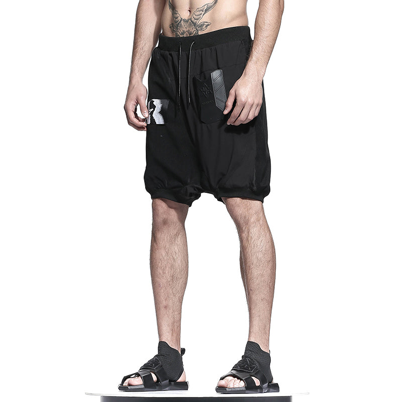 Futuristic Design Warrior Shorts With Elastic Waistband For men