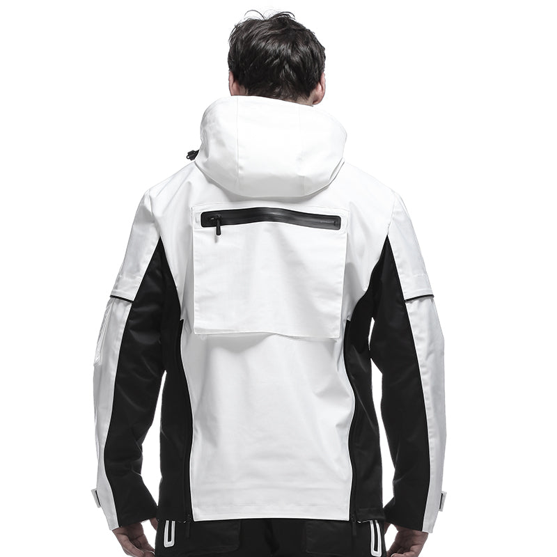 Cyberpunk Aesthetic Warrior Windbreakers With Multi-Pocket Design For men