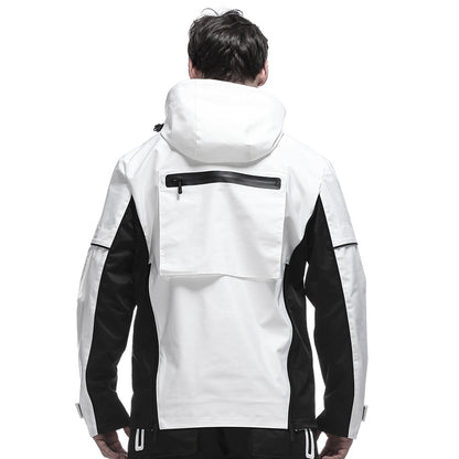 Cyberpunk Aesthetic Warrior Windbreakers With Multi-Pocket Design For men