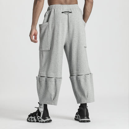 Patchwork panel Warrior Sweatpants With Adjustable Drawstring For men