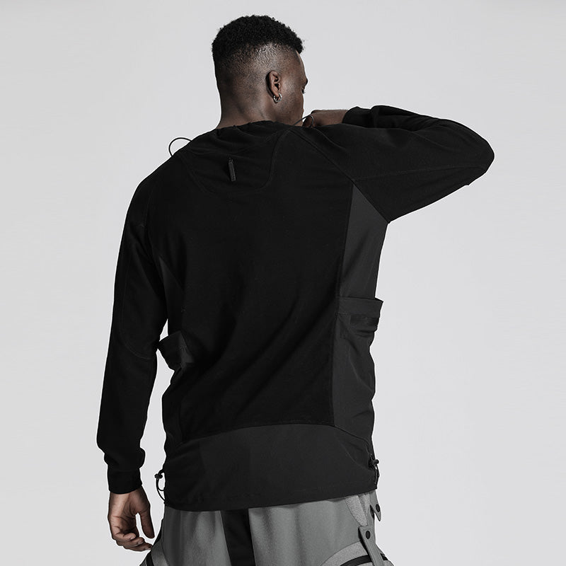 Patchwork panel T-Shirts With Durable Ripstop For men