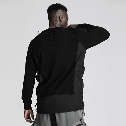 Patchwork panel T-Shirts With Durable Ripstop For men