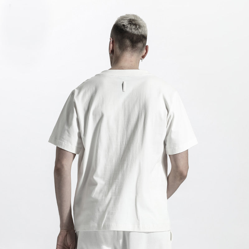 Patchwork panel Warrior T-Shirts With Multi-Pocket Design For men
