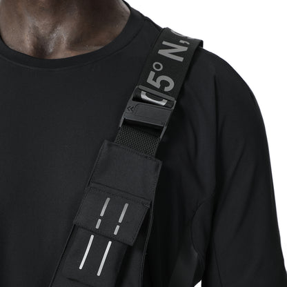 Techwear Style Warrior Bags (Backpacks & Bags) With Magnetic Buckle Black Sling Bag For men
