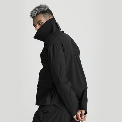 Utilitarian Warrior Jackets With Multi-Pocket Design For men