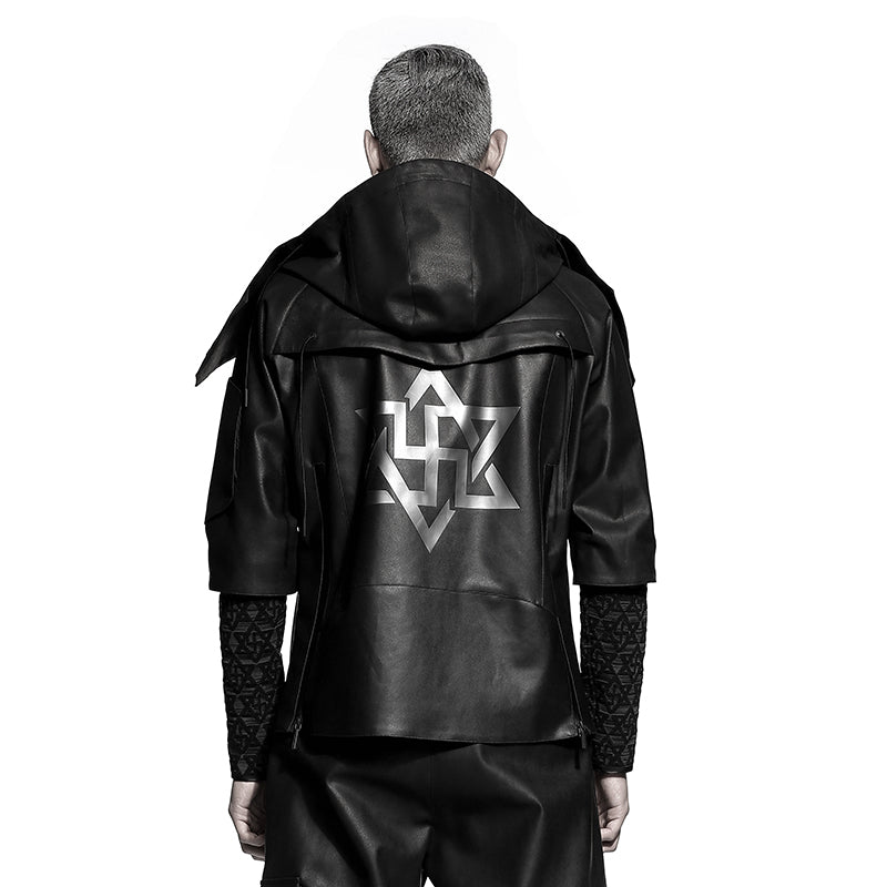 Cyberpunk Aesthetic Warrior Jackets With Ribbed Cuffs/Hem For men