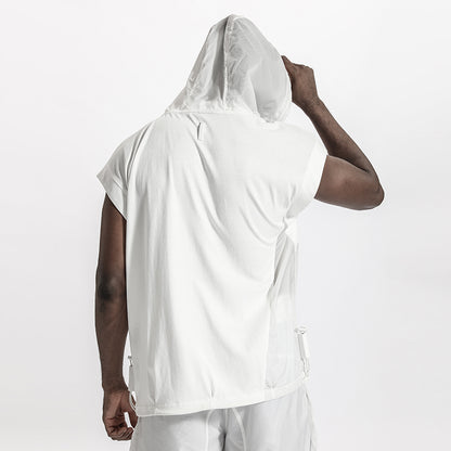 Patchwork panel Warrior Tank Tops (Sleeveless Tops) With Multi-Pocket Design For men