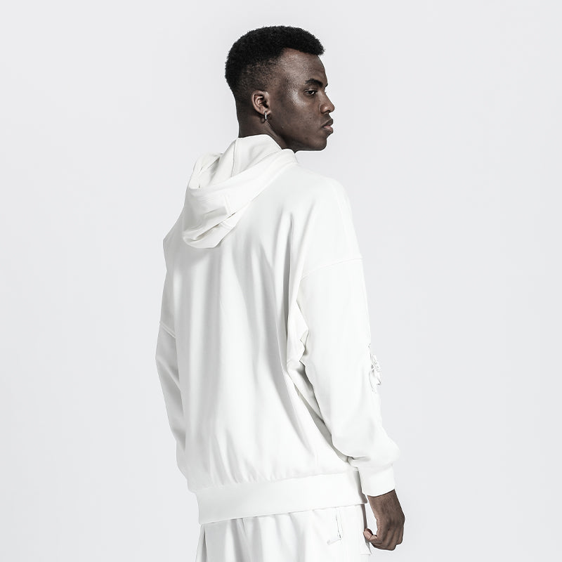 Patchwork panel Warrior Hoodies & Sweatshirts With Adjustable Drawstring For men