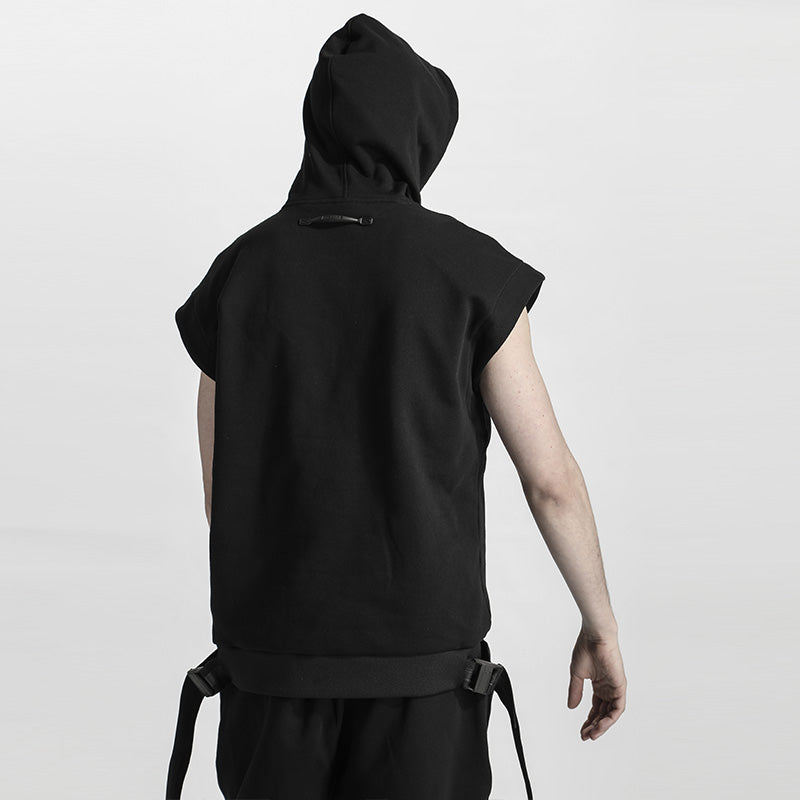 Minimalist Warrior Tank Tops (Sleeveless Tops) With Ribbed Cuffs/Hem For men