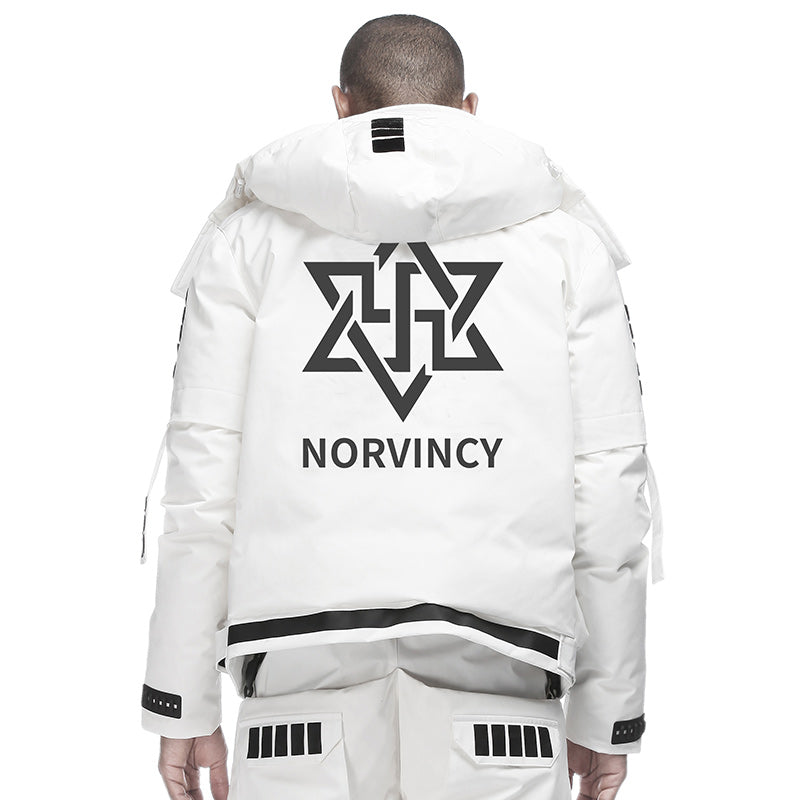Futuristic Design Warrior Down Jackets With Multi-Pocket Design For men