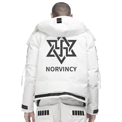 Futuristic Design Warrior Down Jackets With Multi-Pocket Design For men