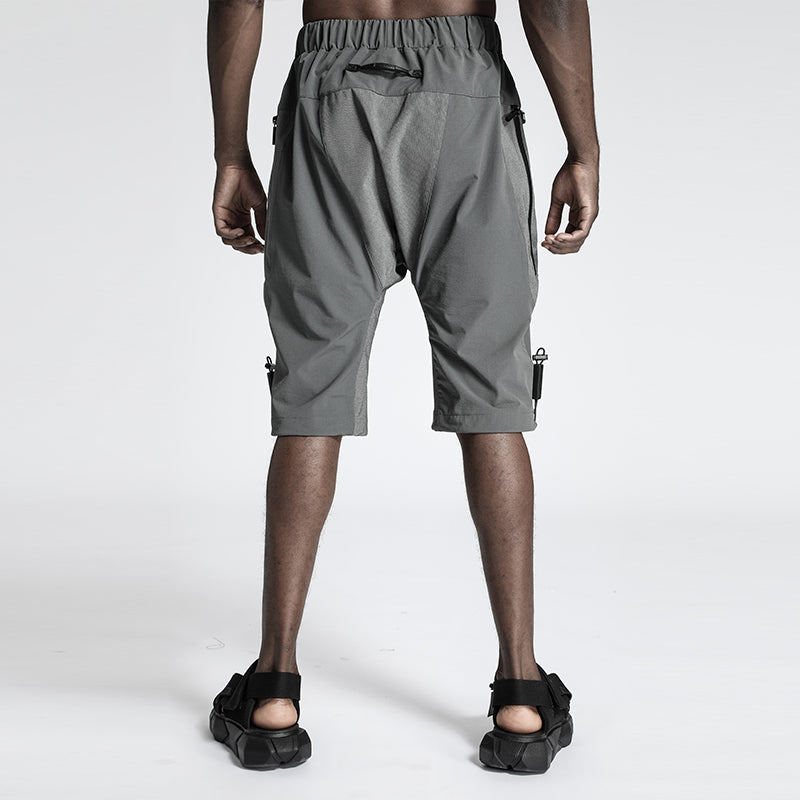 Futuristic Design Warrior Shorts With Multi-Pocket Design For men
