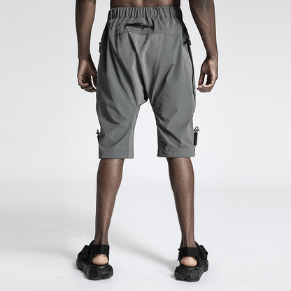Futuristic Design Warrior Shorts With Multi-Pocket Design For men