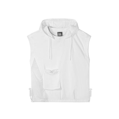 Patchwork panel Warrior Tank Tops (Sleeveless Tops) With Multi-Pocket Design For men