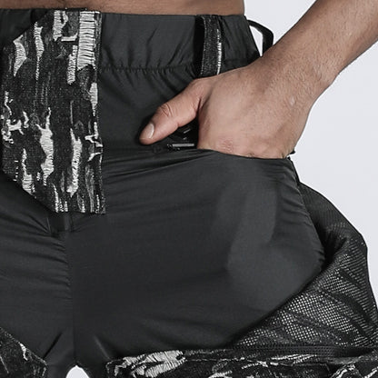 Patchwork panel Warrior joggers With Windproof For men