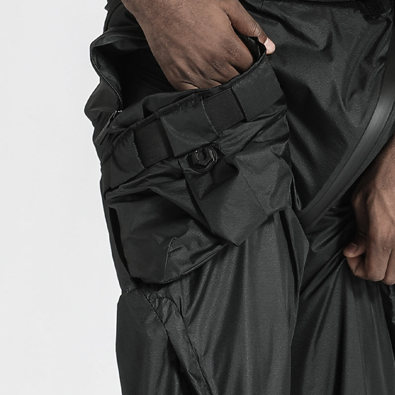 Futuristic Design Warrior Cargo Pants With Adjustable Drawstring For men