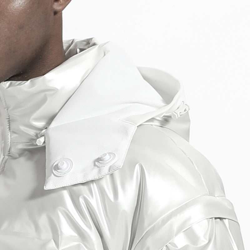 Cyberpunk Aesthetic Warrior Padded Jackets With Zip-Off Sleeves For men