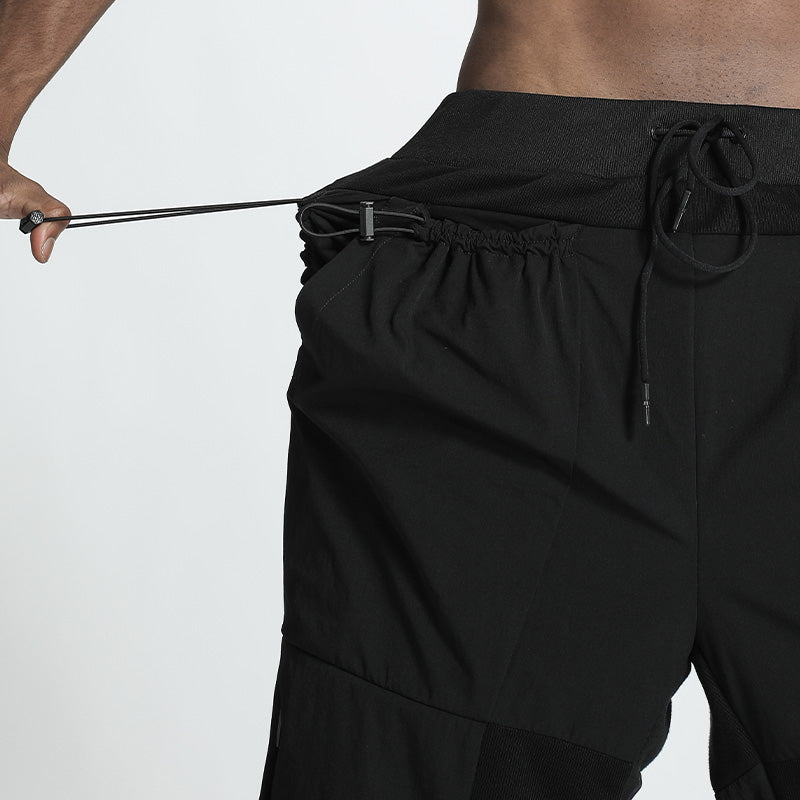 Patchwork panel Warrior Sweatpants With Elastic Waistband For men