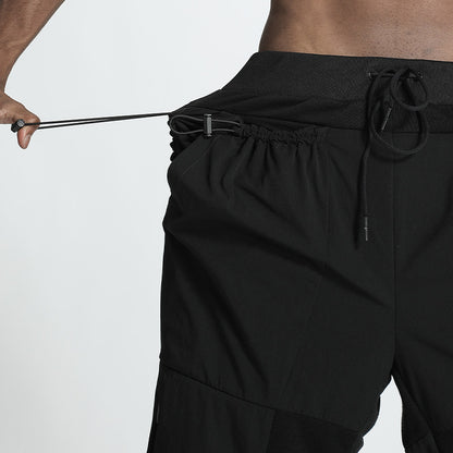 Patchwork panel Warrior Sweatpants With Elastic Waistband For men