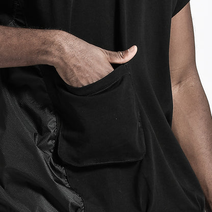 Patchwork panel Warrior Tank Tops (Sleeveless Tops) With Multi-Pocket Design For men