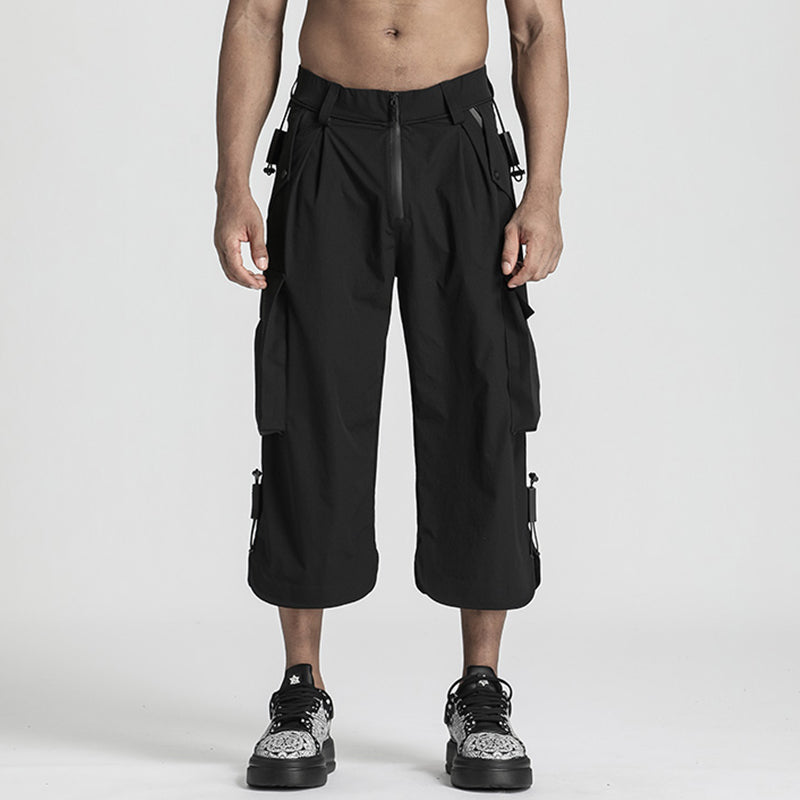 Techwear Style Warrior Shorts With Multi-Pocket Design For men