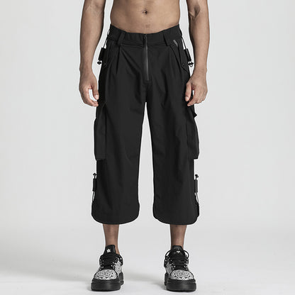 Techwear Style Warrior Shorts With Multi-Pocket Design For men