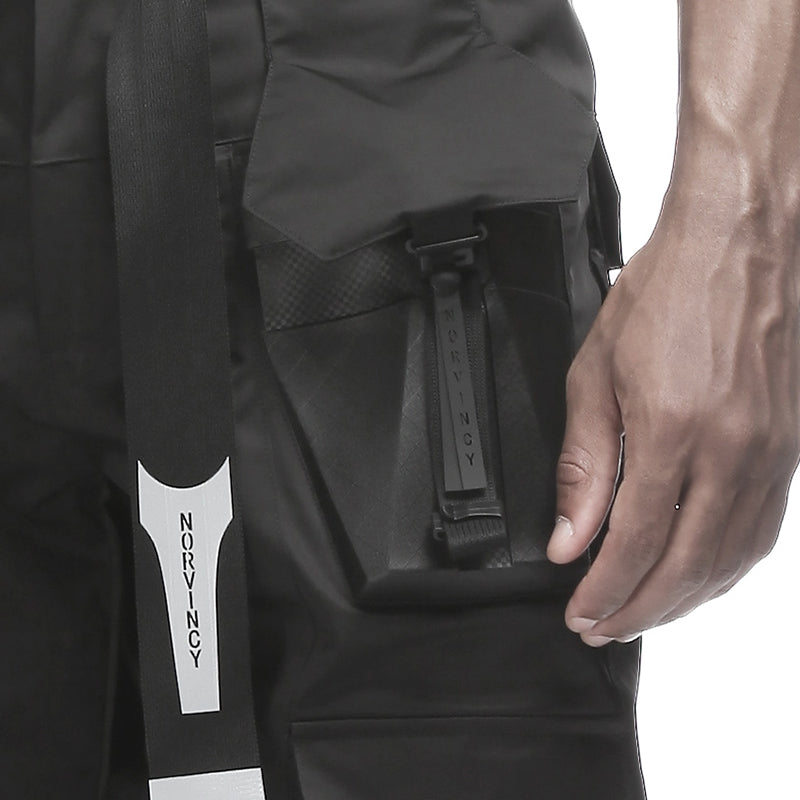 Futuristic Design Warrior Hardshell Pants With Multi-Pocket Design For men