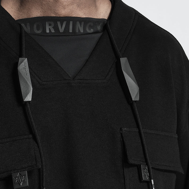 Utilitarian Warrior Hoodies & Sweatshirts With Adjustable Drawstring For men