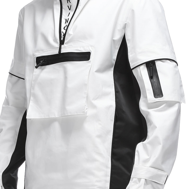 Cyberpunk Aesthetic Warrior Windbreakers With Multi-Pocket Design For men